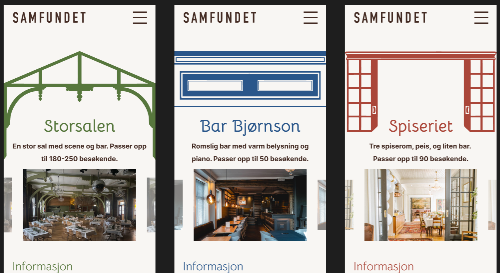Hifi prototype av lokal sidene for Samfundet Gjøvik