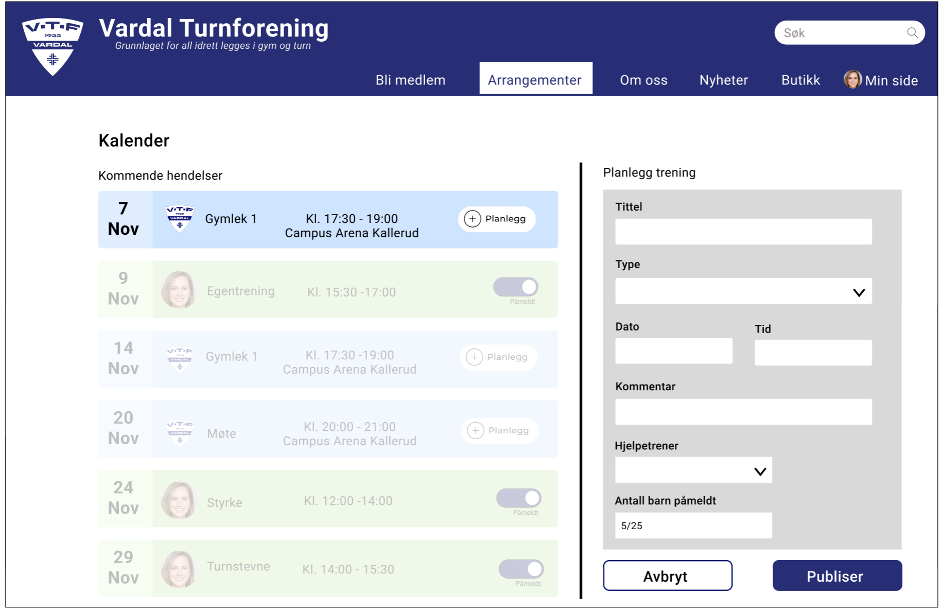 VTF hifi nettside prototype
